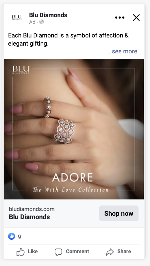Facebook feed ad — Adore collection